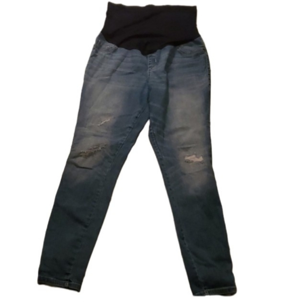 Liz Lange Maternity Jeans Womens Size S Jeggings Distressed Denim